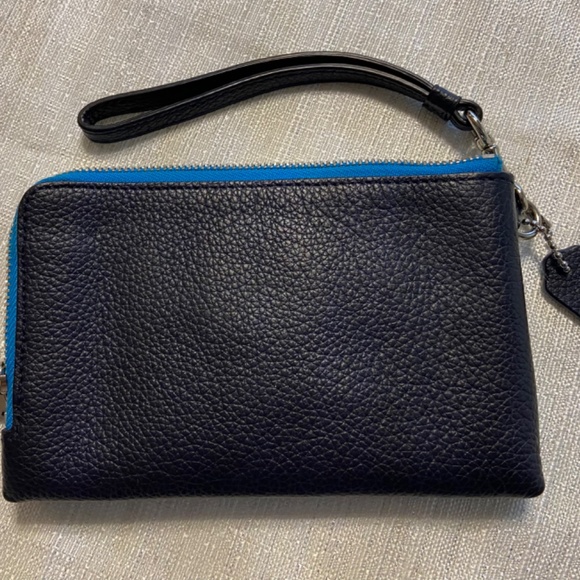 Coach Colorblock Leather Double Corner Zip Wristlet - Picture 7 of 8